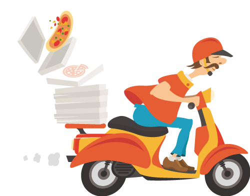 Guy - Pizza Dominos Repartidor Png (500x392), Png Download