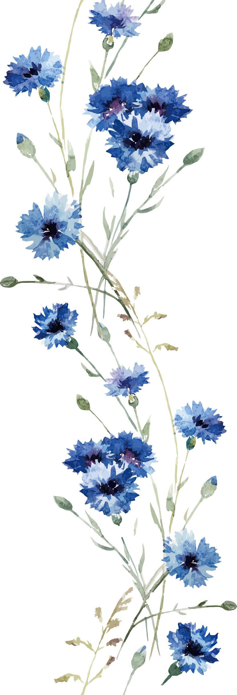 Flower Wall Decal Wallpaper - Click Wall Art Cascading Flowers Painting Print (831x2435), Png Download