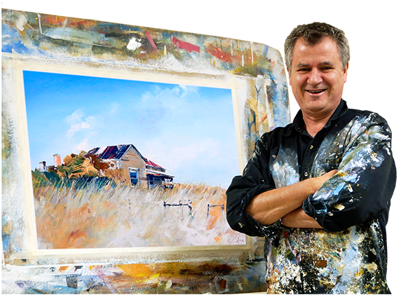 Craig Penny With His Art Work - Painter Artist With There (600x422), Png Download