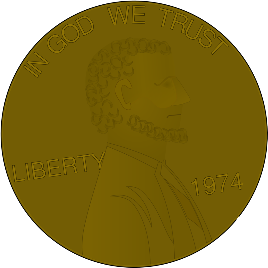 Free Vector Penny Front Clip Art - Coin (600x600), Png Download
