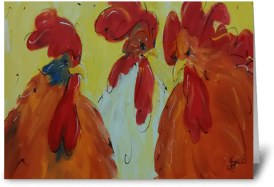 Hen Party Greeting Card - Rooster (424x349), Png Download