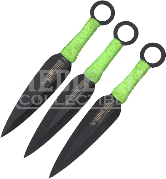 3 Piece Biohazard Apocalyptic Ninja Kunai - Knife (617x617), Png Download