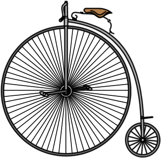 Penny Farthing Bicycle - Penny Farthing Bicycle Drawing (358x352), Png Download
