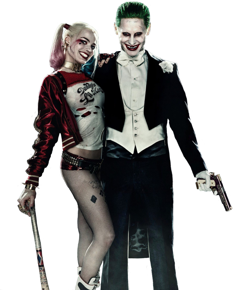 Png Arlequina - Harley Quinn And Joker Couple (774x1032), Png Download
