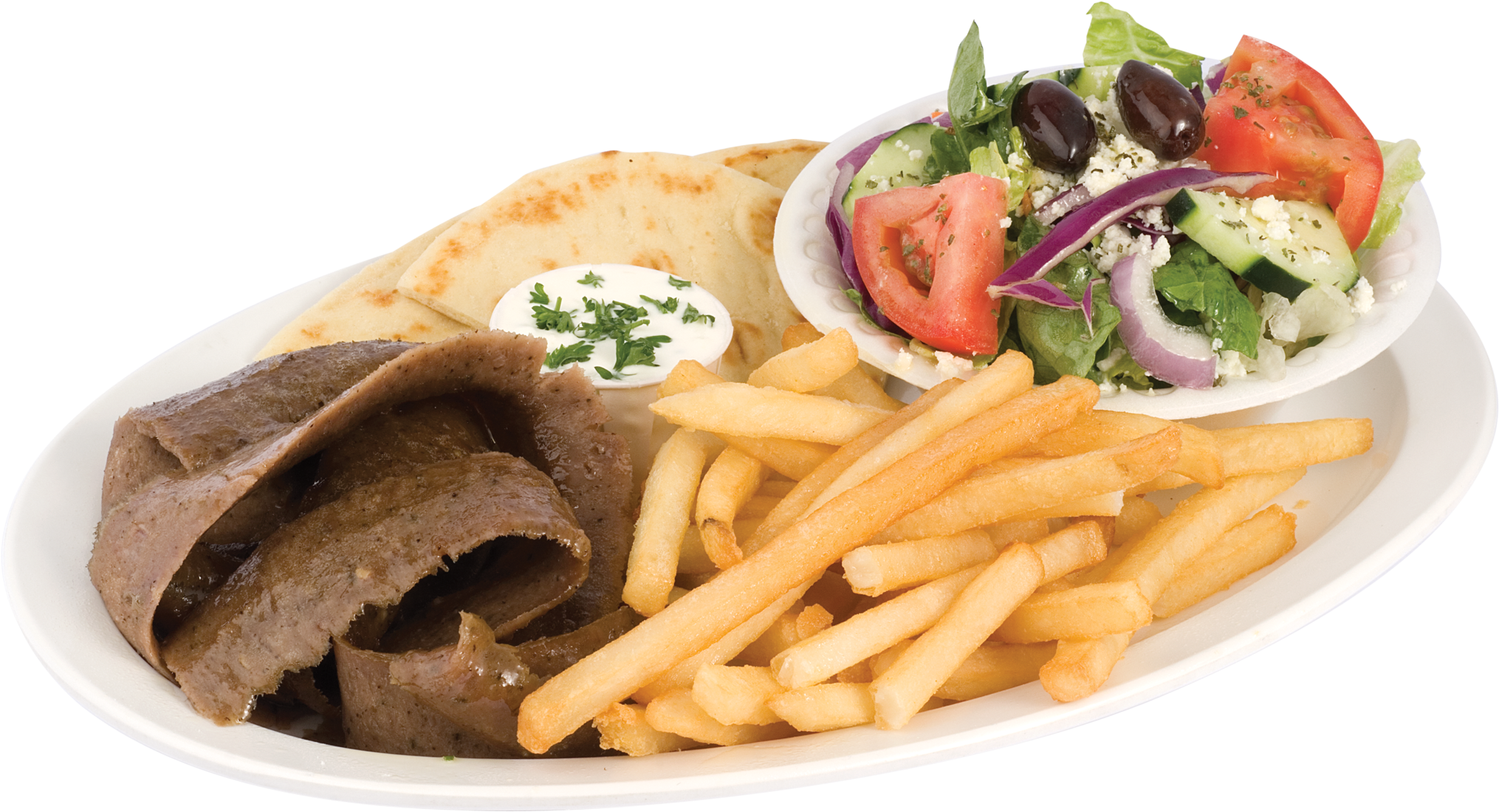 Gyros Plate - Gyro Platter Png (2088x1165), Png Download