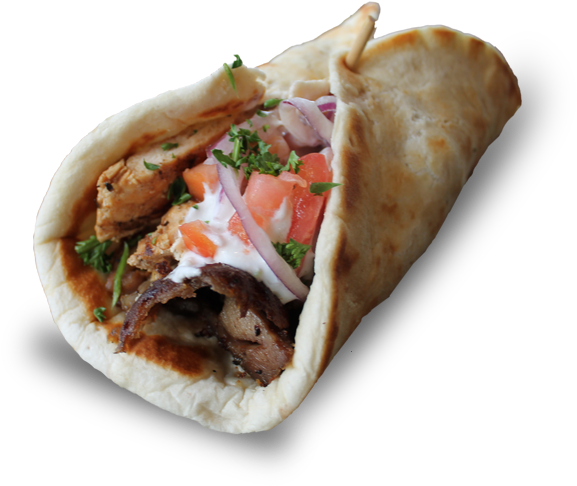 Traditional Gyro, Ycg, Tomatoes, Onions And Fries - Wrap (600x600), Png Download