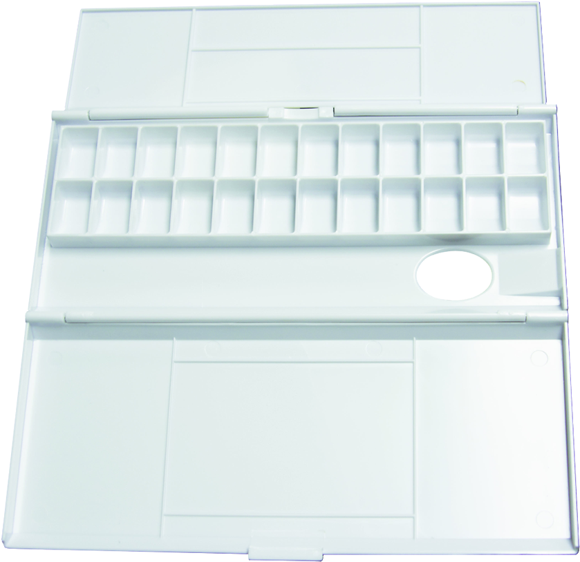 Richeson Medium Folding Plastic Watercolor Palette - Watercolor Painting (900x853), Png Download
