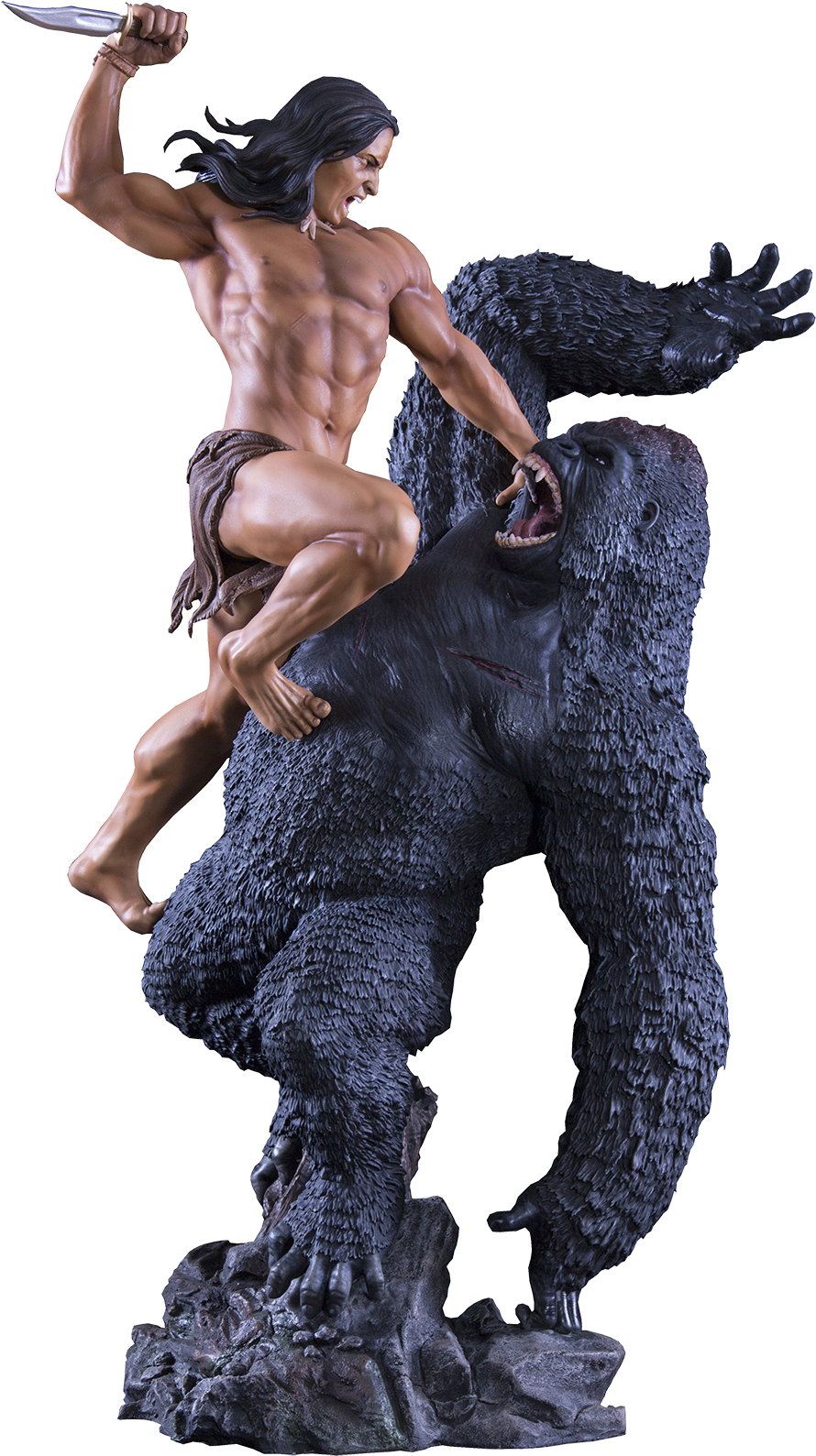 Tarzan Primal Rage Statue - Statue: Tarzan 1/4 Tarzan Primal Rage (921x1622), Png Download