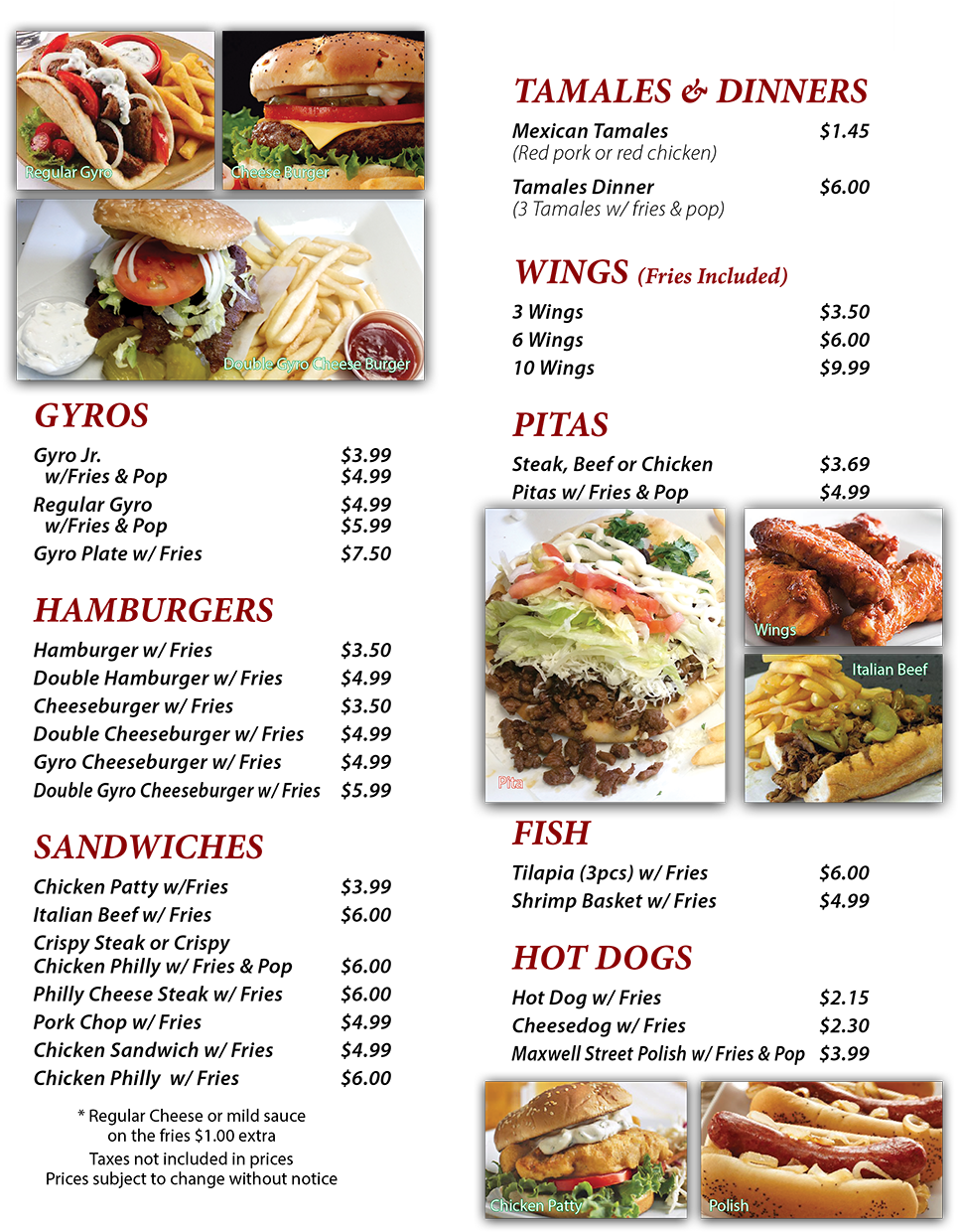 Menu1 - Gyro Express Menu Chicago Heights (1000x1257), Png Download