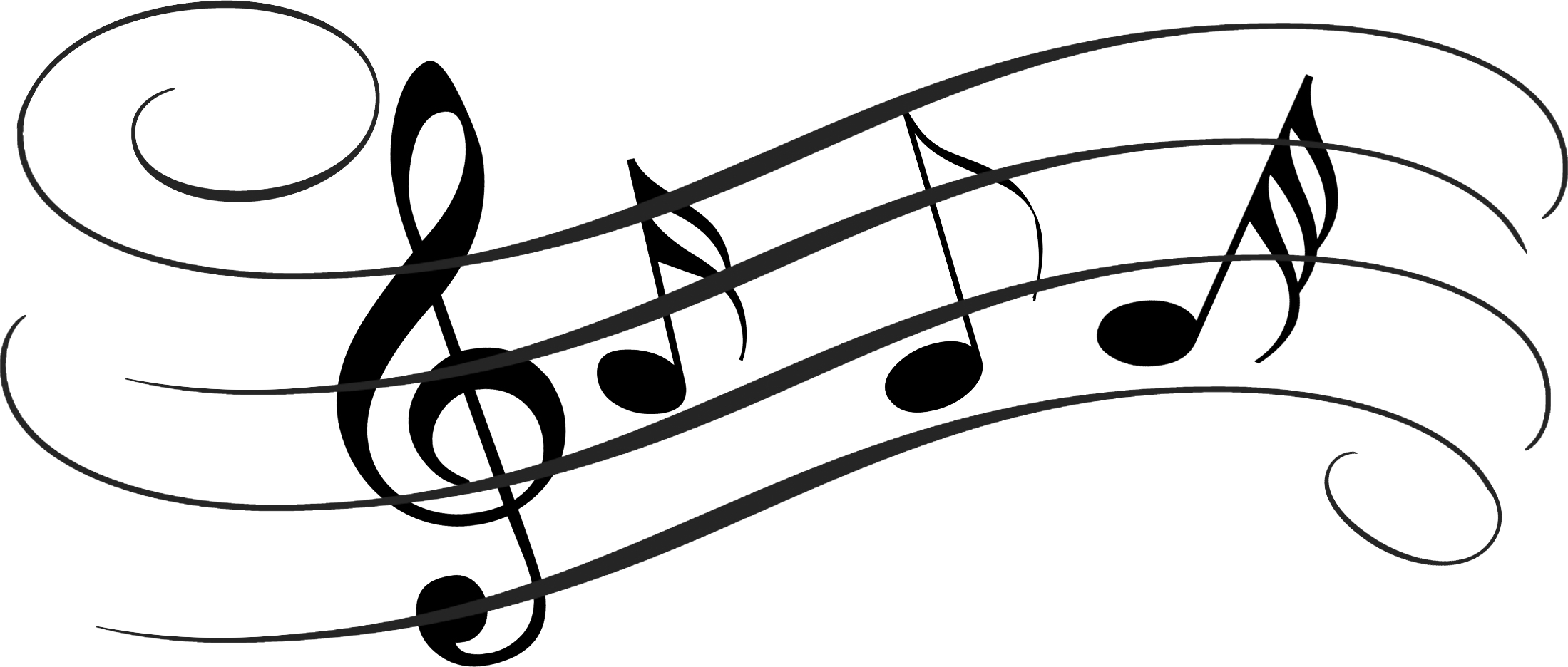 Jpg Stock Musical Entertainment Pencil In Color - Transparent Background Music Notes (2199x936), Png Download