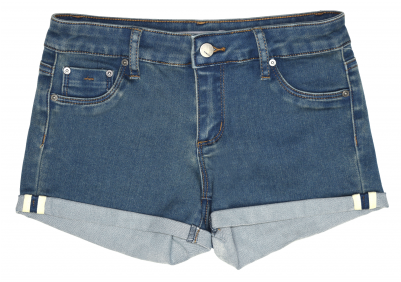 Tractr Girl 5 Pocket Basic Mini Roll Hem Shorts - Pocket (400x600), Png Download