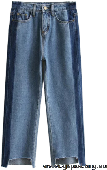 Frayed Mom Fit Jeans Denim Blue - Jeans (451x600), Png Download