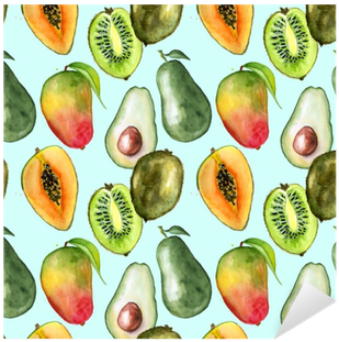 Seamless Pattern With Tropical Exotic Fruits - Fruit (400x400), Png Download
