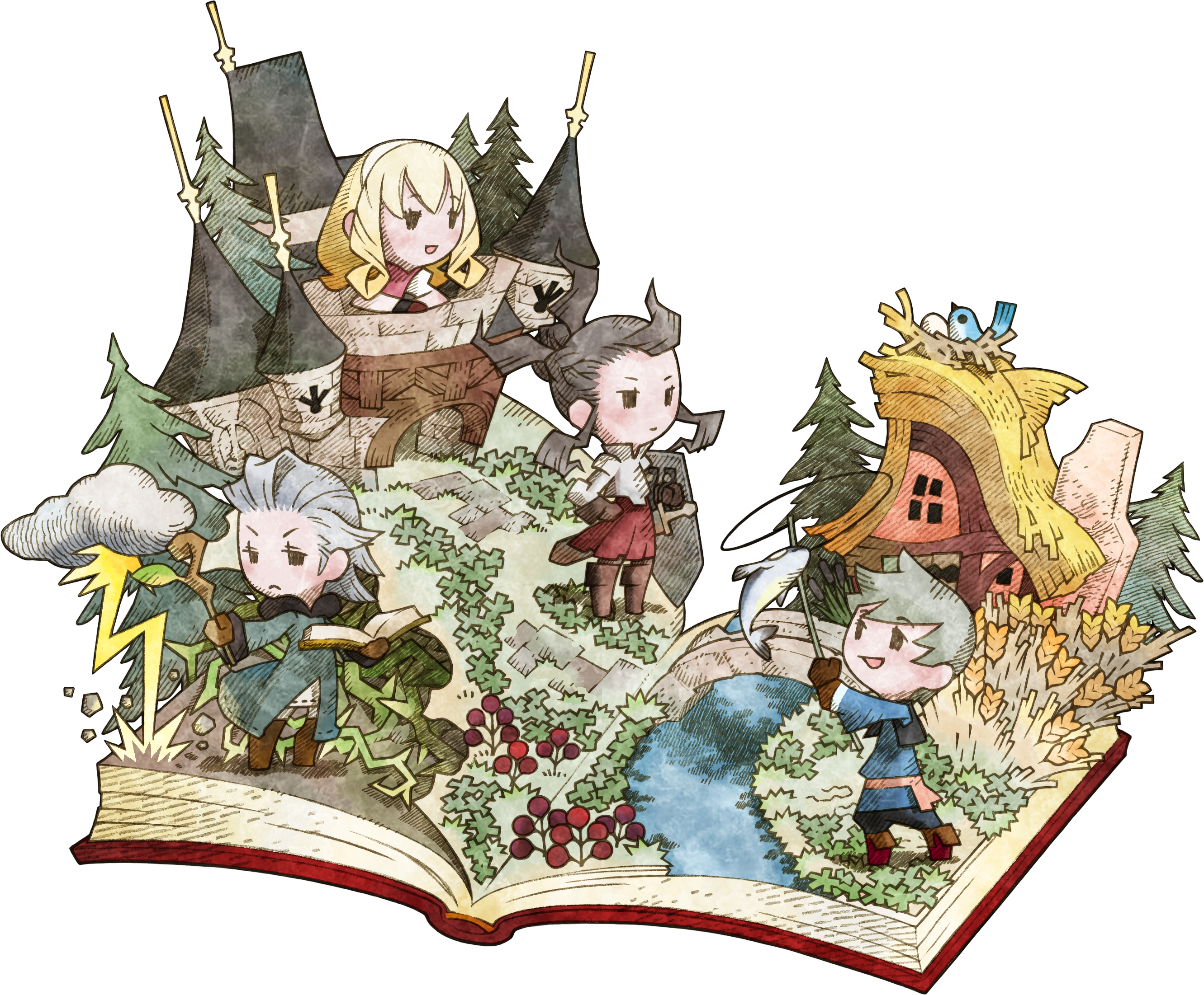 Ff T4hol Book - Fantasy 4 Heroes Of Light (2662x2202), Png Download