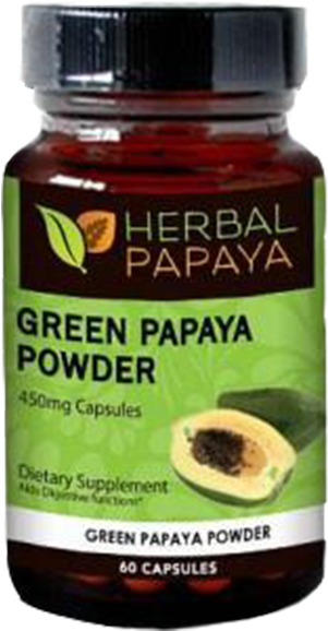 Green Papaya Powder Capsules Non Gmo 600mg, 60 Veggie - Papaya Leaf Extract (480x600), Png Download