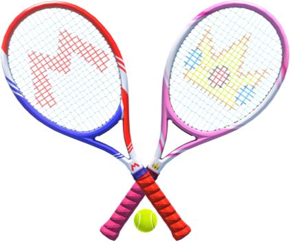 Rackets - Mario Tennis Aces Draw (422x353), Png Download