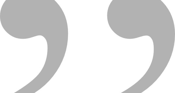 Gray Quotation Marks (600x320), Png Download