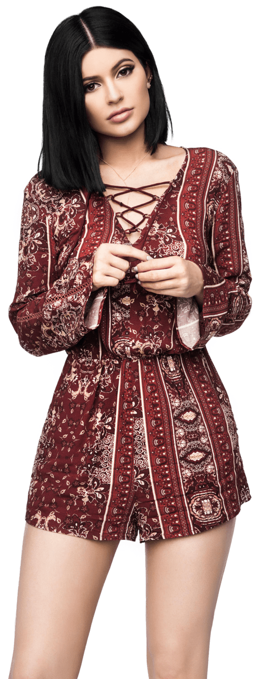 Kylie Jenner Red Skirt Png Image - Kendall And Kylie Spring Collection (590x1353), Png Download