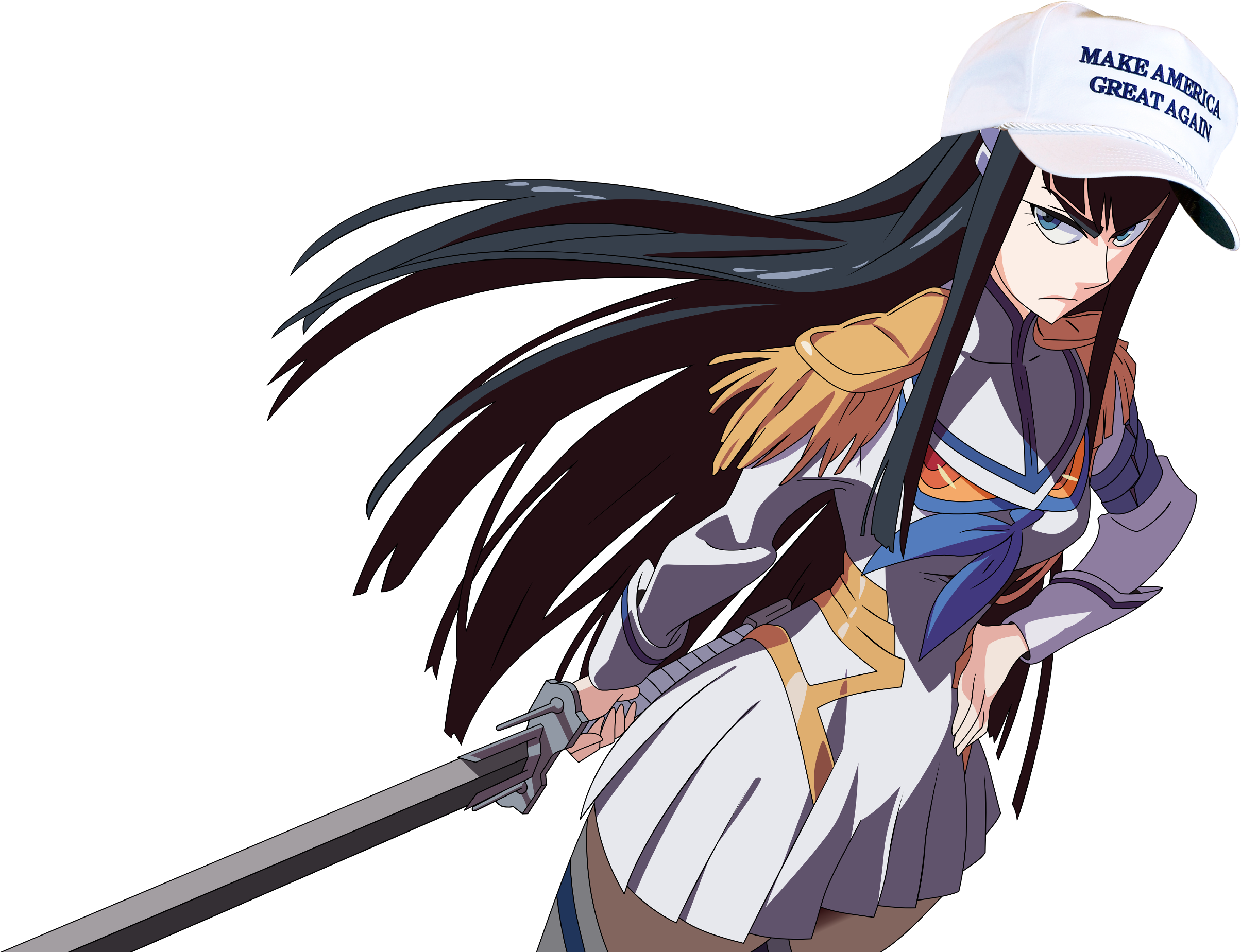 Make Americ Greatagan Satsuki Kiryuin Anime Human Hair (2409x1849), Png Download