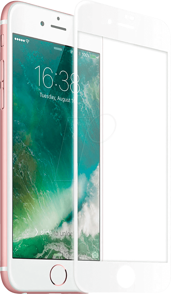 Tempered Glass, Screen Protection For Iphone 8, White (601x1033), Png Download