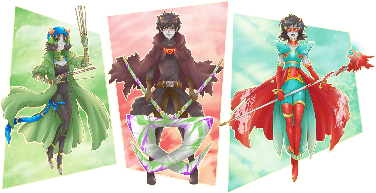 Homestuck Dave Strider Jade Harley John Egbert Rose (1280x665), Png Download