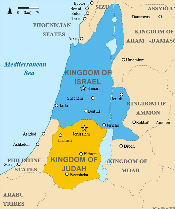 Kingdoms Of Israel And Judah Map 830 (719x858), Png Download