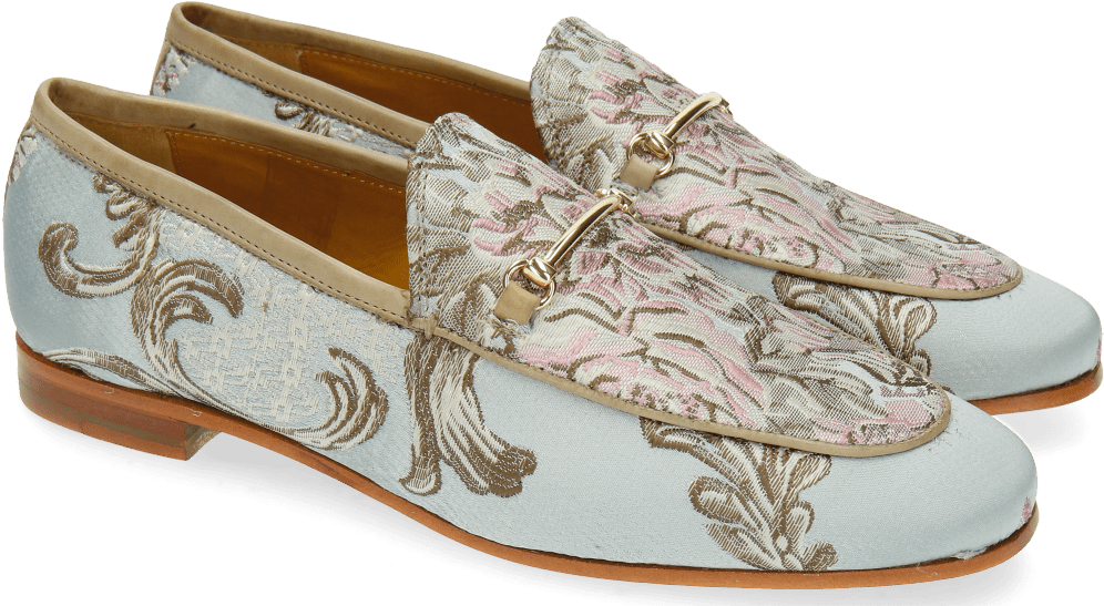 Loafers Scarlett 1 Textile Victoria Rose Trim Gold (1024x1024), Png Download