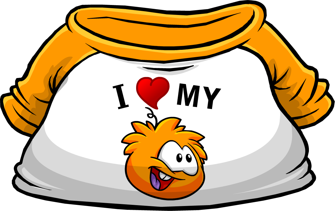 I Heart My Orange Puffle T-shirt (1142x720), Png Download