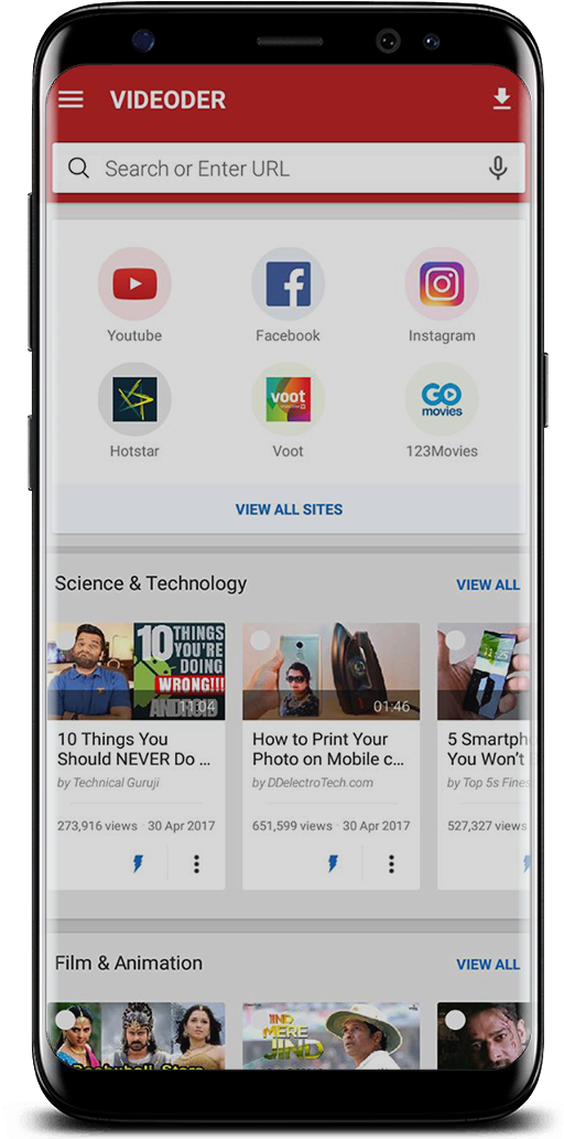 Videoder App Image (531x1082), Png Download