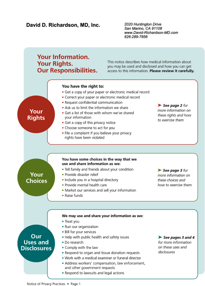 Hipaa Notice Of Privacy Practices Ddr 2013 09 23 1 (791x1024), Png Download
