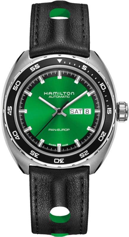 The Pan Europ Auto Comes In A Stainless Steel Case (551x840), Png Download