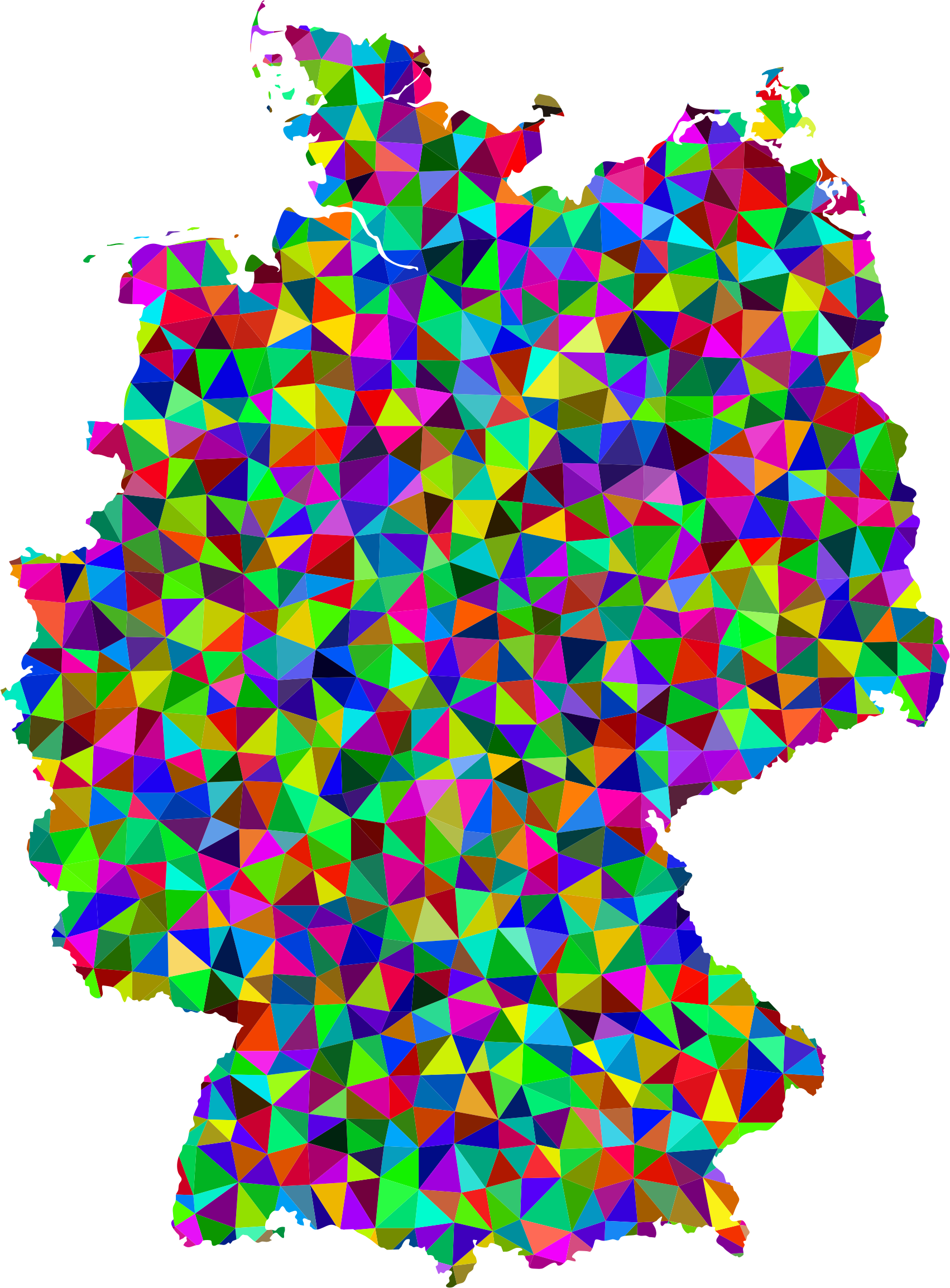 This Free Icons Png Design Of Prismatic Low Poly Germany (1702x2308), Png Download