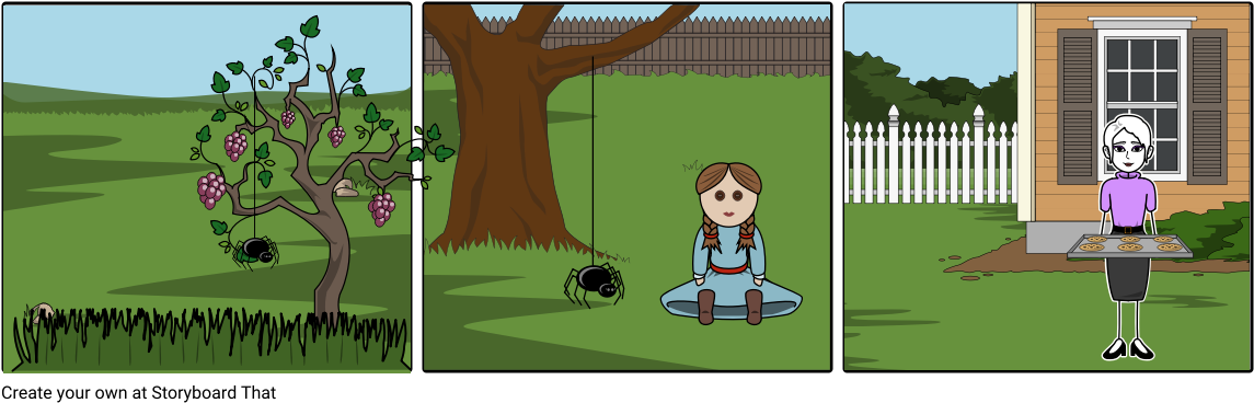 Little Miss Muffet Scene (1164x385), Png Download