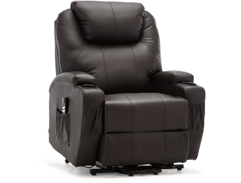 Cinemax Dual Motor Rise Recliner Chair With Massage (1270x635), Png Download