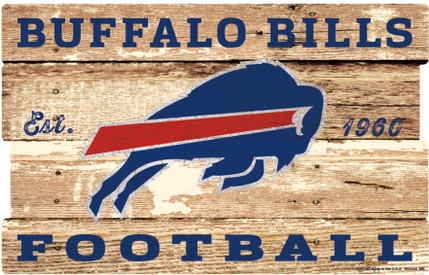 Buffalo Bills Hardboard Wood Signs 19inx30in Decorated - Detroit Lions 19x30 Wood Plank Sign (498x498), Png Download