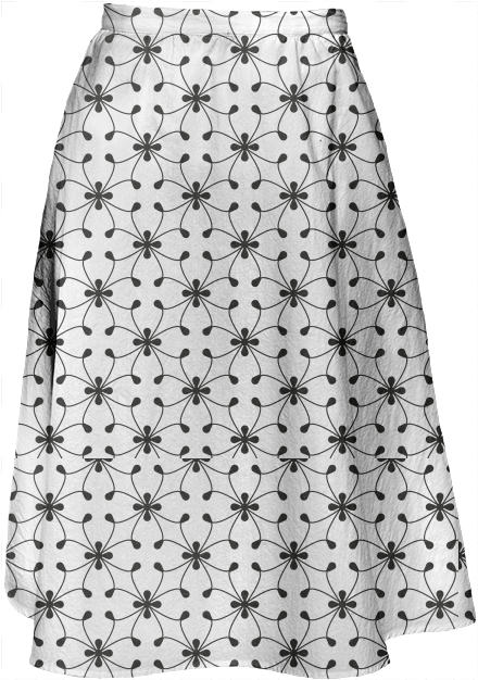 Elegant Floral Midi Skirt $80 - A-line (447x646), Png Download