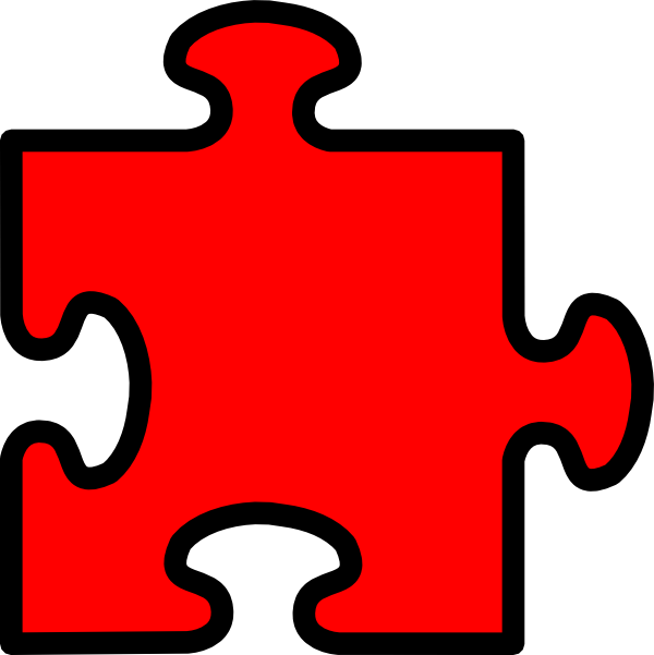 Puzzle Clipart Pice - Autism Red Puzzle Piece (600x601), Png Download