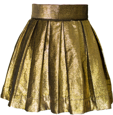 Gold Pleated Skirt - Miniskirt (405x382), Png Download