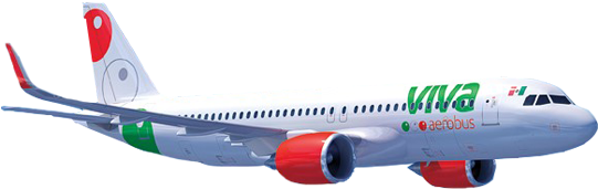 Viva Aerobus - Avion Vivaaerobus Png (540x231), Png Download