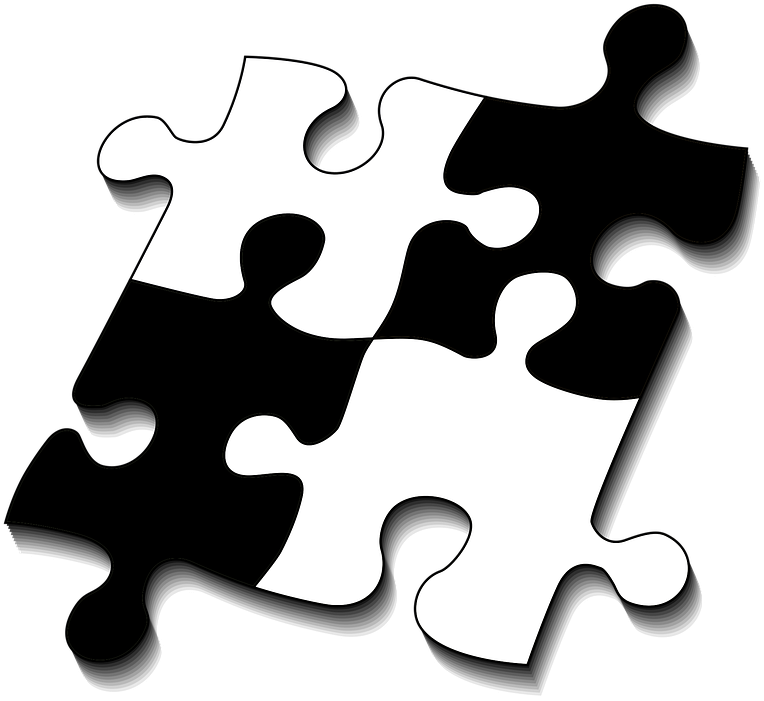 White Puzzle Piece Png - Puzzles Black And White (800x720), Png Download