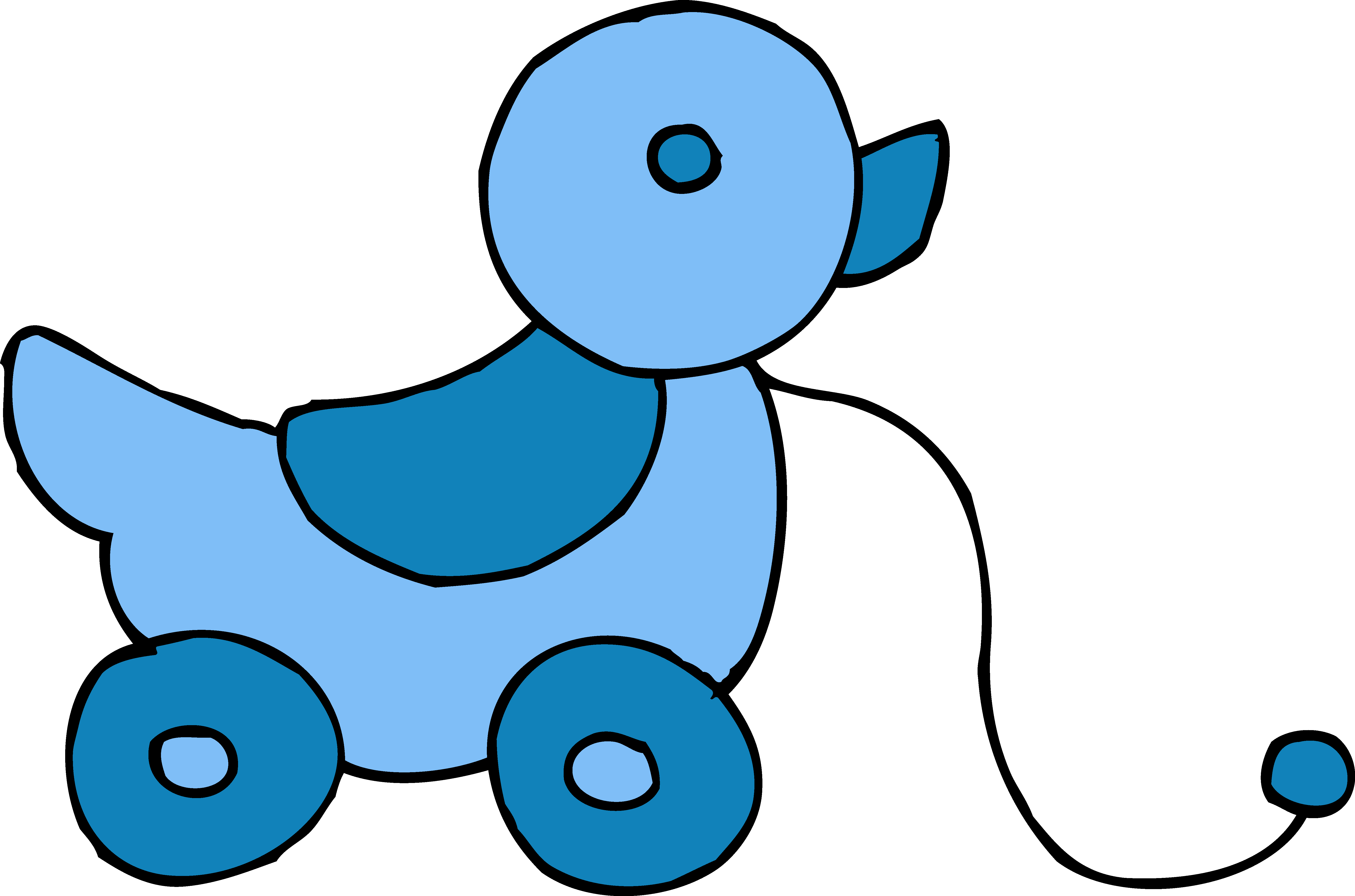 Banner Royalty Free Cute Clip Art Rolling Blue Ducky - Baby Toys Clipart Png (6279x4154), Png Download