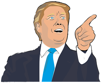 Donald Trump Trump President America Polit - Trump Dibujo Png (355x340), Png Download