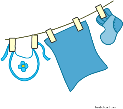 Baby Clothes Line Clip Art Blue - Clip Art (450x450), Png Download