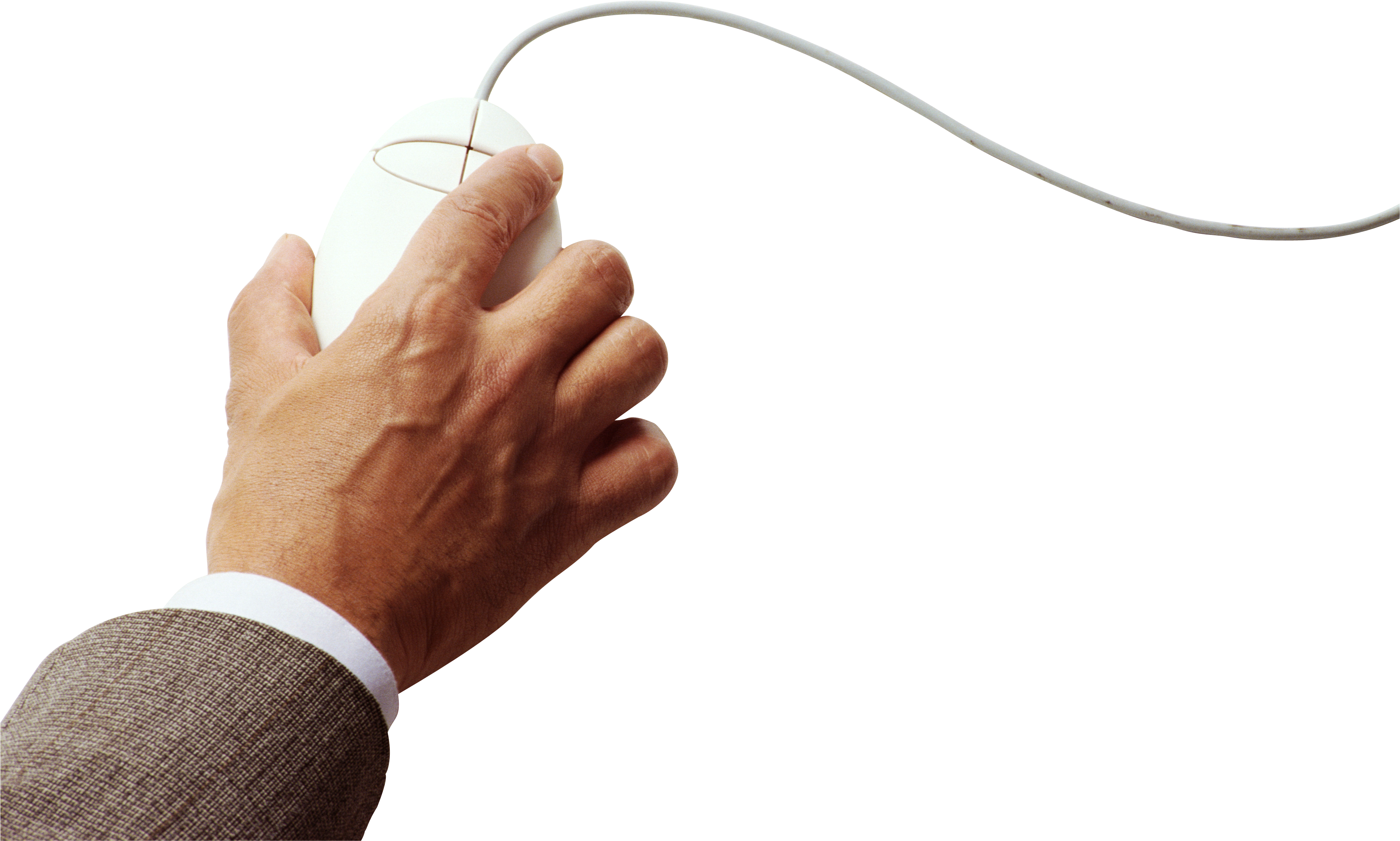 Transparent Hand On Mouse (3885x2466), Png Download