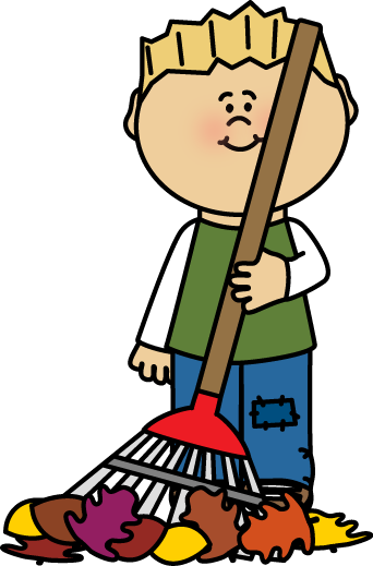Raking Leaves Clipart - Fall Season Clipart Black And White (342x519), Png Download