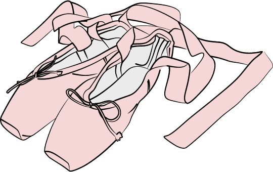 Png Ballet Shoe Clip Art - Ballet Shoes Pointe Cartoon (540x340), Png Download