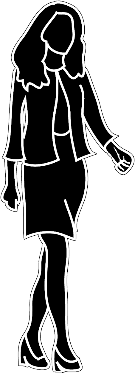 Silhouettes Of People - Business Women Draw (472x1282), Png Download