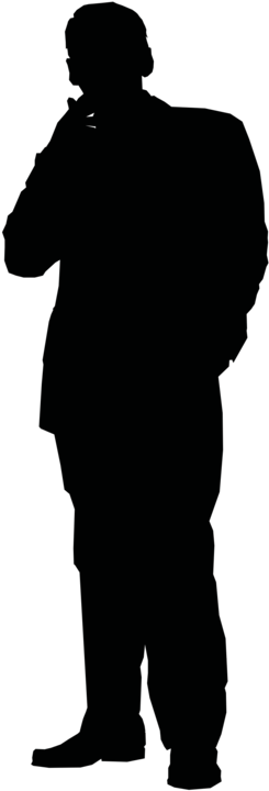 Microsoft Powerpoint Silhouette Drawing Presentation - Thinking Man Silhouette Png (530x750), Png Download