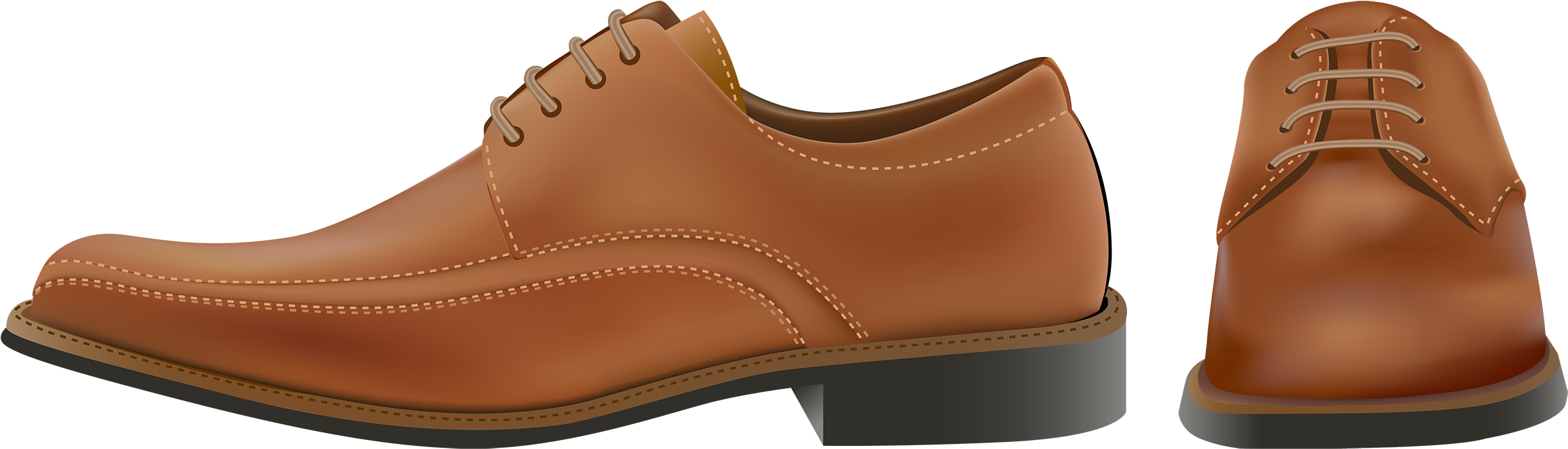 Brown Shoes Clipart - Shoe (2500x752), Png Download