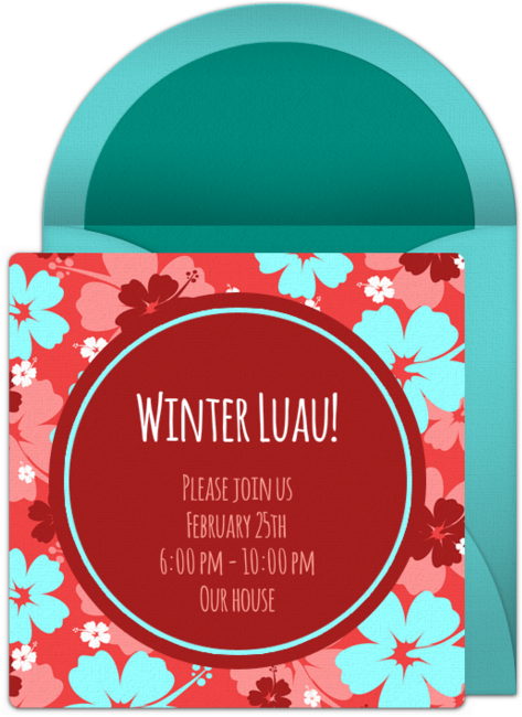 Customizable, Free Winter Luau Online Invitations - Winter Luau (hawaian Style 2018) (650x650), Png Download
